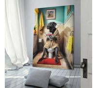 QBIREX Black Labrador Bathroom Art Work for Home Walls for Living Room Bedroom Artwork 12x18inch(30x45cm)
