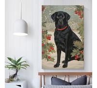 QBIREX Black Labrador in Winter Poster Cool Wall Decor Art Print Posters for Room Aesthetic - Poster Gift Picture Painting Modern Wedding PosterHome Decor 08x12inch(20x30cm)