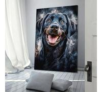 QBIREX Black Labrador Portrait Canvas Painting Wall Art For Teens Game Boys Room Wall Decor Large Pictures 08x12inch(20x30cm)