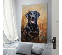QBIREX Black Labrador Retrieve Poster Customisable with Canvas, Home Office Decor Living Room Bedroom Woman Birthday Gift Idea 12x18inch(30x45cm)