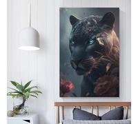 QBIREX Black Panther Fantasy Wall Pictures for Bedroom Paintings Canvas Colorful Artwork Home Decor for Living Room Ready to Hang Posters And Prints 20x30inch(50x75cm)