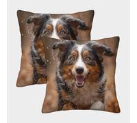 QBIREX Border Collie Cheap Pillows for Office Car Wrinkle Pillow Slips 40x40cm