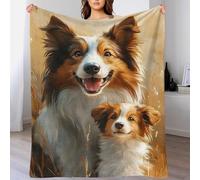 QBIREX Border Collie Puppy Portrait Flannel Blanket for Adults, Bedspread Sofa Blankets, 3D Printing Fleece Blanket 60x80inch(150x200cm)