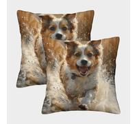 QBIREX Border Collie Throw Pillow Covers Home &Hotel Square Extra Large Pillow Covers Pack of 2 50x50cm