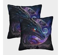 QBIREX Brave Dragon Throw Cushions For Being My Mum Mother's Day Birthday Luxury Standard Pillowcases 2 Pack 40x40cm