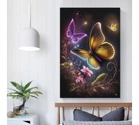 QBIREX Butterfly Colorful Canvas Poster Wall Art Decor Print Picture Paintings for Living Room Bedroom Decoration Anniversary Wife Husband 16x24inch(40x60cm)