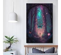 QBIREX Butterfly Mystical Canvas Poster Wall Art Decor Print Picture Paintings for Living Room Bedroom Decoration Anniversary Wife Husband 24x36inch(60x90cm)