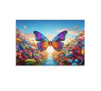 QBIREX Canvas Print Wall Art Picture For Home Decor Colorful Butterfly Panel Pictures And Artwork Oil The Decoration Art Photo Prints 12x18inch(30x45cm)