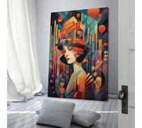 QBIREX Canvas Print Wall Art Picture For Home Decor Pretty Abstract Woman Face Panel Pictures And Artwork Oil The Decoration Art Photo Prints 12x18inch(30x45cm)
