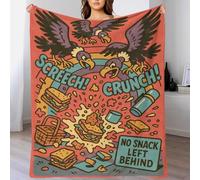 QBIREX Cartoon Vultures Picnic Snack Attack Throw Blankets 3D Print Flannel Blanket Simple Style Plush Blanket 50x60inch(127x152cm)