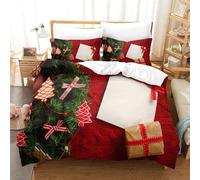 QBIREX Christmas Decoration Bedding Set for Children 3d Print Pattern Comforter Cover 3 PCS Duvet Cover Ultra Soft Silky Microfiber King（220x240cm）