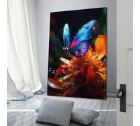 QBIREX Colorful Butterfly Canvas Poster Wall Art Decor Print Picture Paintings for Living Room Bedroom Decoration Anniversary Wife Husband 12x18inch(30x45cm)