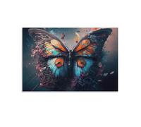 QBIREX Colorful Butterfly Poster Canvas Painting Wall Art Picture Home Decor Print For Bedroom Living Room Gifts from Kids 16x24inch(40x60cm)