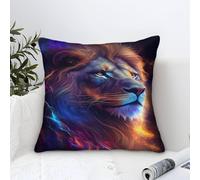 QBIREX Colorful Galaxy Lion Face Toddler Pillow Cases for Sofa Bedroom Pillow Shell Stain Resistant Small Pillow Cases 45x45cm