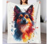 QBIREX Colorful German Sheppard Portrait 3D Printed Flannel Fleece Blanket Soft Lightweight Warm And Cozy for Bed, Couch 50x60inch(127x152cm)