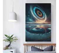 QBIREX Colors of Space Planet Art Canvas Paintings On The Wall Art Posters And Prints Hand to Hand Art Pictures Poster Home Decor12x18inch(30x45cm)