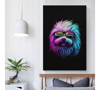 QBIREX Coton De Tulear Canvas Prints Wall Art Animal Art Canvas Pictures Cute Room Decor Ready to Hang 12x18inch(30x45cm)