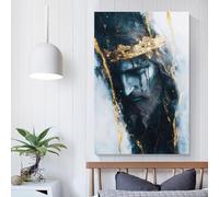 QBIREX Crowned Jesus in Marble Wall Canvas Art for Bedroom for Living Room Kids Children Girl Boys Birthday Party Gift Artwork 08x12inch(20x30cm)