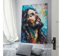 QBIREX 'Divine Serenity of Jesus' Poster, Picture, Metal Print, Paint by Tollaru Art Work for Home Walls for Living Room Bedroom 3d Wall Art 16x24inch(40x60cm)