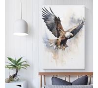 QBIREX Eagle Watercolor Poster, Picture, Metal Print, Paint by Displate Master Posters Prints Bedroom DecorCanvas for Wall Art Print Gift Home Decor Poster Couple Celebrating 12x18inch(30x45cm)