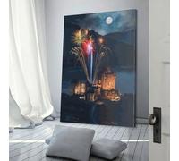 QBIREX Eilean Donan Castle Paintings for Bedrooms for Teens Girl Women Living Room Decoration Wall Canvas 12x18inch(30x45cm)
