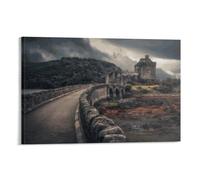 QBIREX Eilean Donan Castle Wall Pictures Living Room Kitchen Home Decorations Living Wall 08x12inch(20x30cm)