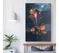 QBIREX Eilean Donan Castle Wall Prints for Living Room Bedroom Picture Canvas 12x18inch(30x45cm)