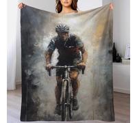 QBIREX Energetic Cyclist Painting Blankets for Beds Super Soft & Warm Single Blanket for Bed Gifty Personalised 50x60inch(127x152cm)
