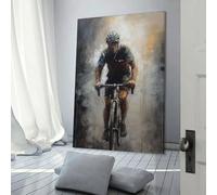 QBIREX Energetic Cyclist Painting Wall Canvas Art for Bedroom for Living Room Kids Children Girl Boys Birthday Party Gift Artwork 12x18inch(30x45cm)