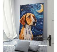 QBIREX English Foxhound Dog Canvas Artwork Modern Wall Art Painting Prints Poster for Boys Room Office Workplace Home Wall Decor Stretched Easy to Hang 16x24inch(40x60cm)