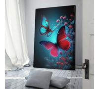 QBIREX Flower Butterfly Poster Canvas Painting Wall Art Picture Home Decor Print For Bedroom Living Room Gifts from Kids 24x36inch(60x90cm)