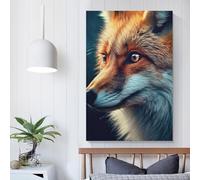 QBIREX Fox Closeup Face Vintage Travel Posters Landscape 08x12inch(20x30cm) Canvas Wall Art Print Painting for Wall Decor Living Room Bedroom