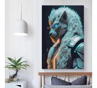 QBIREX Future Albino Lion Art Canvas Paintings On The Wall Art Posters And Prints Hand to Hand Art Pictures Poster Home Decor20x30inch(50x75cm)