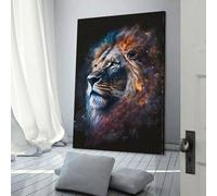 QBIREX Galaxy Cosmic Lion Face Poster Wall Decoration Nordic Retro Poster Modern Home Decor Art Canvas Prints Birthday Gifts Women 24x36inch(60x90cm)