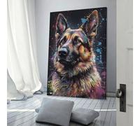 QBIREX German Shepherd Painting Canvas Posters Wall Art Wall Art Prints Room Kitchen Anniversary Wife Husband Supplies Home Decoration 24x36inch(60x90cm)