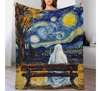QBIREX Ghost Starry Night Cuddle Blanket for Adults Cozy Home Décor Snuggle Blankets for Adults Car Grandma Snug Gifts 40x50inch(100x130cm)