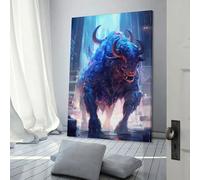 QBIREX Giant Bison Bull Modern Wall Artwork for Adults And Kids DIY Oil Painting on Canvas Wall Art Decoration Gift 24x36inch(60x90cm)