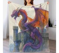 QBIREX Giant Full Body Dragon 3D Printing Throw Blanket Sofa A Plush Blanket Suitable for All Seasons for Adult 70x80inch(180x200cm)
