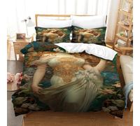 QBIREX Goddess Nature Bedding Set for Children 3d Print Pattern Comforter Cover 3 PCS Duvet Cover Ultra Soft Silky Microfiber Double（200x200cm）