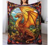 QBIREX Golden Heaven Elder Dragon Washable Fluffy Cozy Fleece Blanket King Size for Picnic Xmas Blankets Birthday Presents for Grandma 50x60inch(127x152cm)