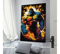 QBIREX Gorilla for Adults Bathroom Animal Oil Paintingon Canvas Painting Kits Canvas Funny Room Decor Birthday Gifts Women 16x24inch(40x60cm)