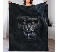 QBIREX Gorilla in Black Smoke Washable Fluffy Cozy Fleece Blanket King Size for Picnic Xmas Blankets Birthday Presents for Grandma 50x60inch(127x152cm)
