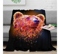 QBIREX Grizzly Bear Abstract Blanket Soft Daughter Blanket from Mum And Dad for Bed for Adults Kids 60x80inch(150x200cm)
