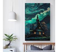 QBIREX Haunted Wizard House Poster Decorative Canvas Posters Wall Art Room Decor Modern Aesthetic Poster Supplies Home Decoration 12x18inch(30x45cm)
