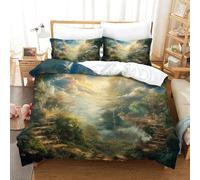 QBIREX Heaven Bedding Set 3D Duvet Cover Set Soft Microfiber Bed Set 3PCS, 1 Duvet Cover, 1 Or 2 Pillowcase, No Comforter King（220x240cm）