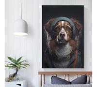 QBIREX Hipster Dog in Clothes Poster Decorative Canvas Posters Wall Art Room Decor Modern Aesthetic Poster Supplies Home Decoration 12x18inch(30x45cm)