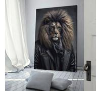 QBIREX Hipster Lion Art Canvas Paintings On The Wall Art Posters And Prints Hand to Hand Art Pictures Poster Home Decor12x18inch(30x45cm)