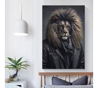 QBIREX Hipster Lion Art Canvas Paintings On The Wall Art Posters And Prints Hand to Hand Art Pictures Poster Home Decor20x30inch(50x75cm)