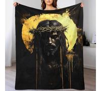 QBIREX Jesus Christ Painting Cuddle Blanket for Adults Cozy Home Décor Snuggle Blankets for Adults Car Grandma Snug Gifts 40x50inch(100x130cm)