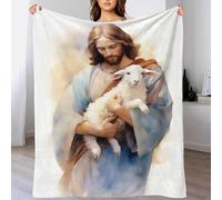 QBIREX Jesus Christ - The Good Shepherd 3D Printed Flannel Fleece Blanket Soft Lightweight Warm And Cozy for Bed, Couch 40x50inch(100x130cm)